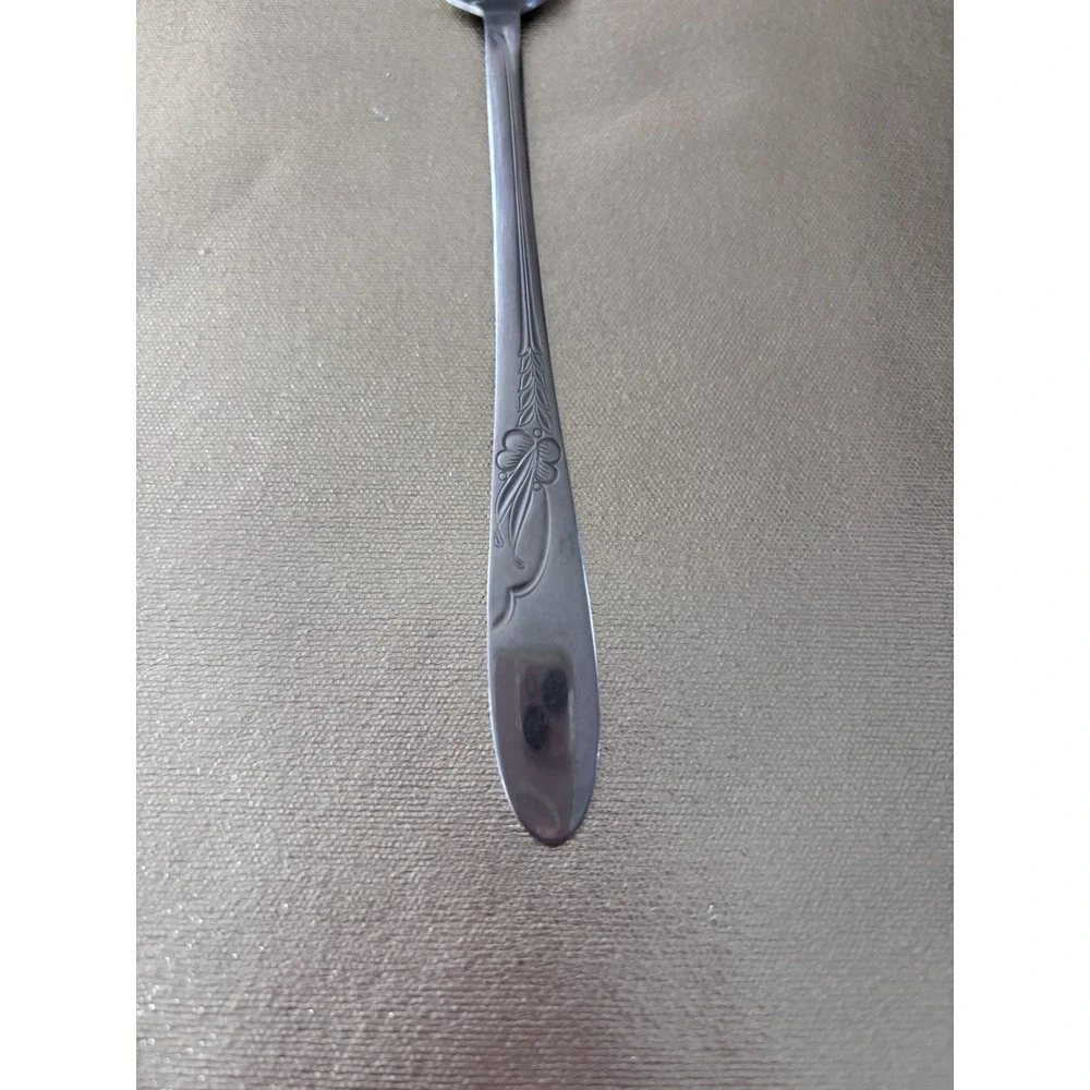Vintage HB Co Solid Stainless Teaspoon Heather Pattern replacement Piece 3124‎