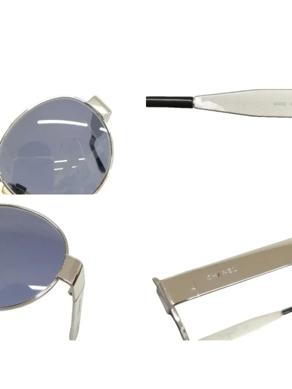 Chanel Sunglasses Vintage Metal Frame Silver Eyewear