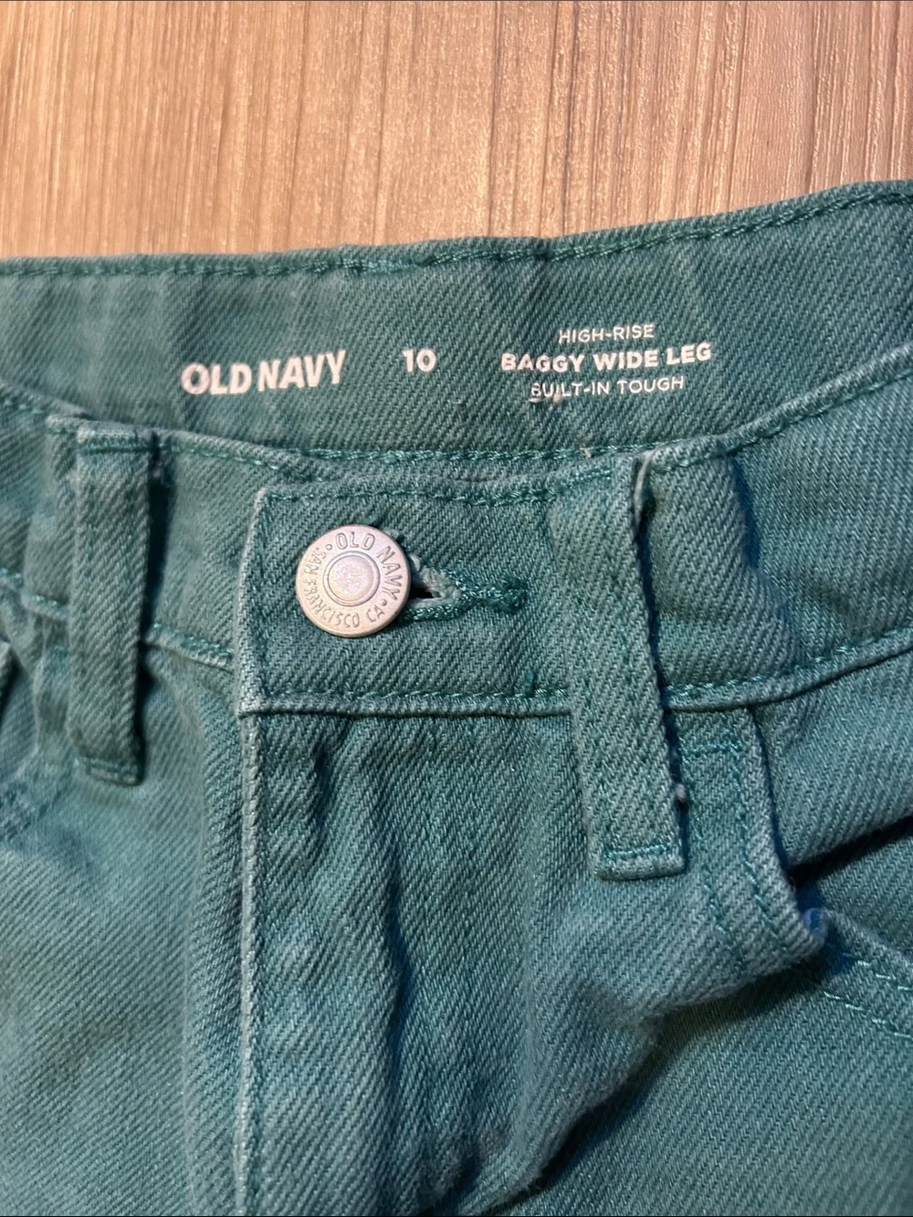 Old Navy Girls Dark Teal Baggy Wide-Leg Jeans