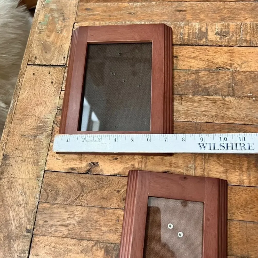 Rare Woods Picture Frames Set of 2 Portrait Free Standing Brown Wood