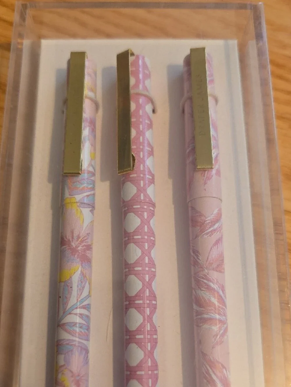 Draper James Pink Floral and Patterned Pen Set with Tray