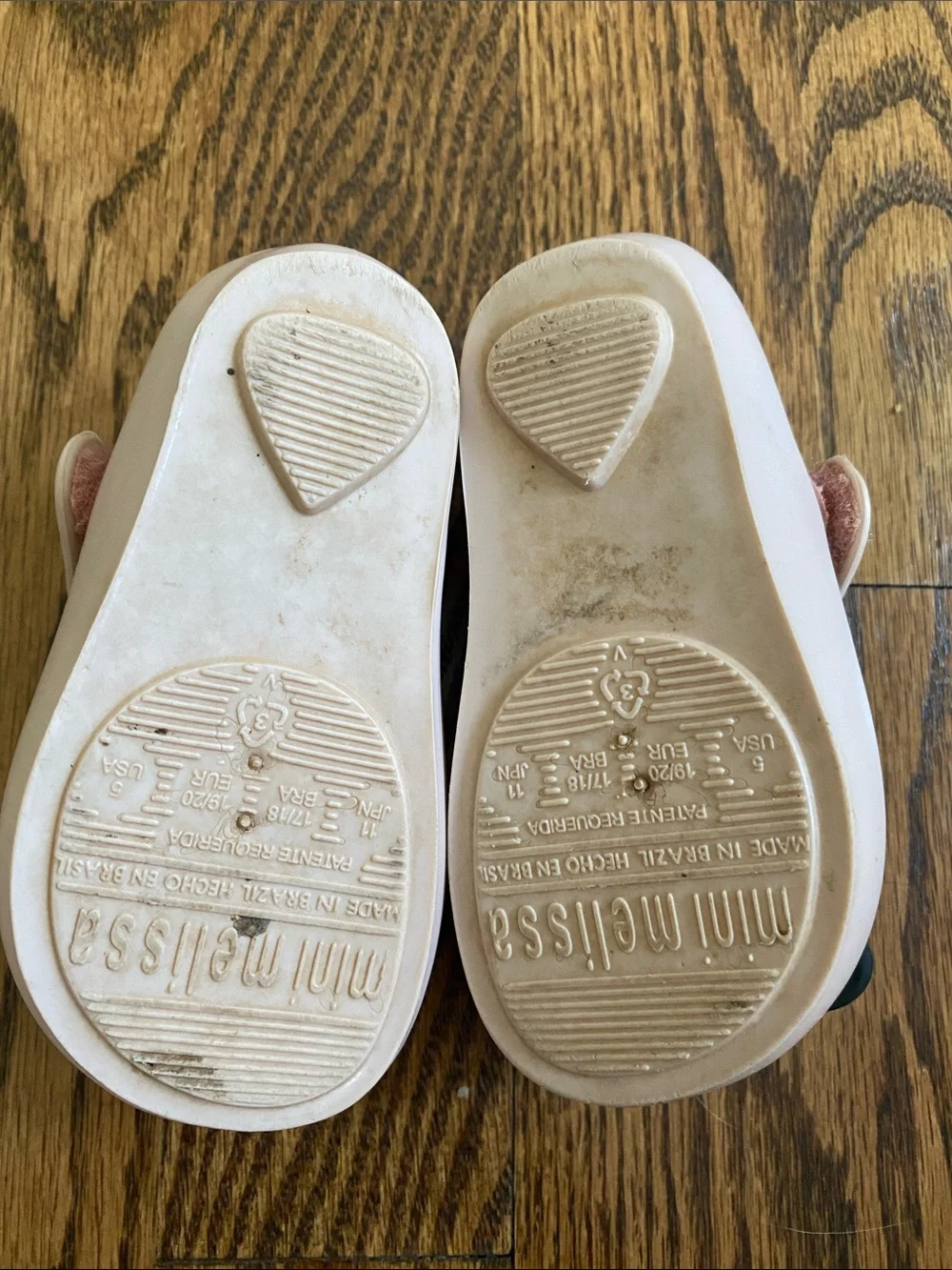 Mini Melissa Pink Mickey & Minnie Mary Jane Shoes, size baby/toddler 5.