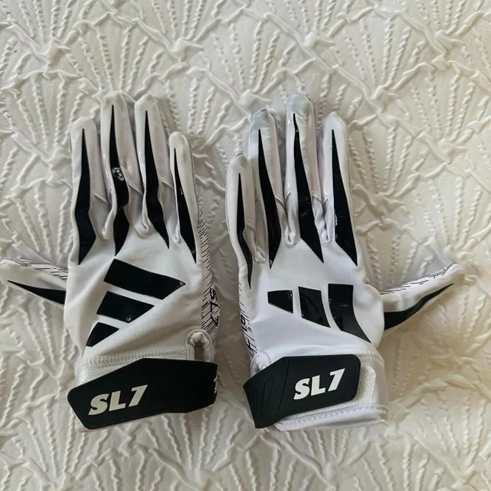 Adidas SL7 Adizero Football Receiver Gloves White Black Kids Small S