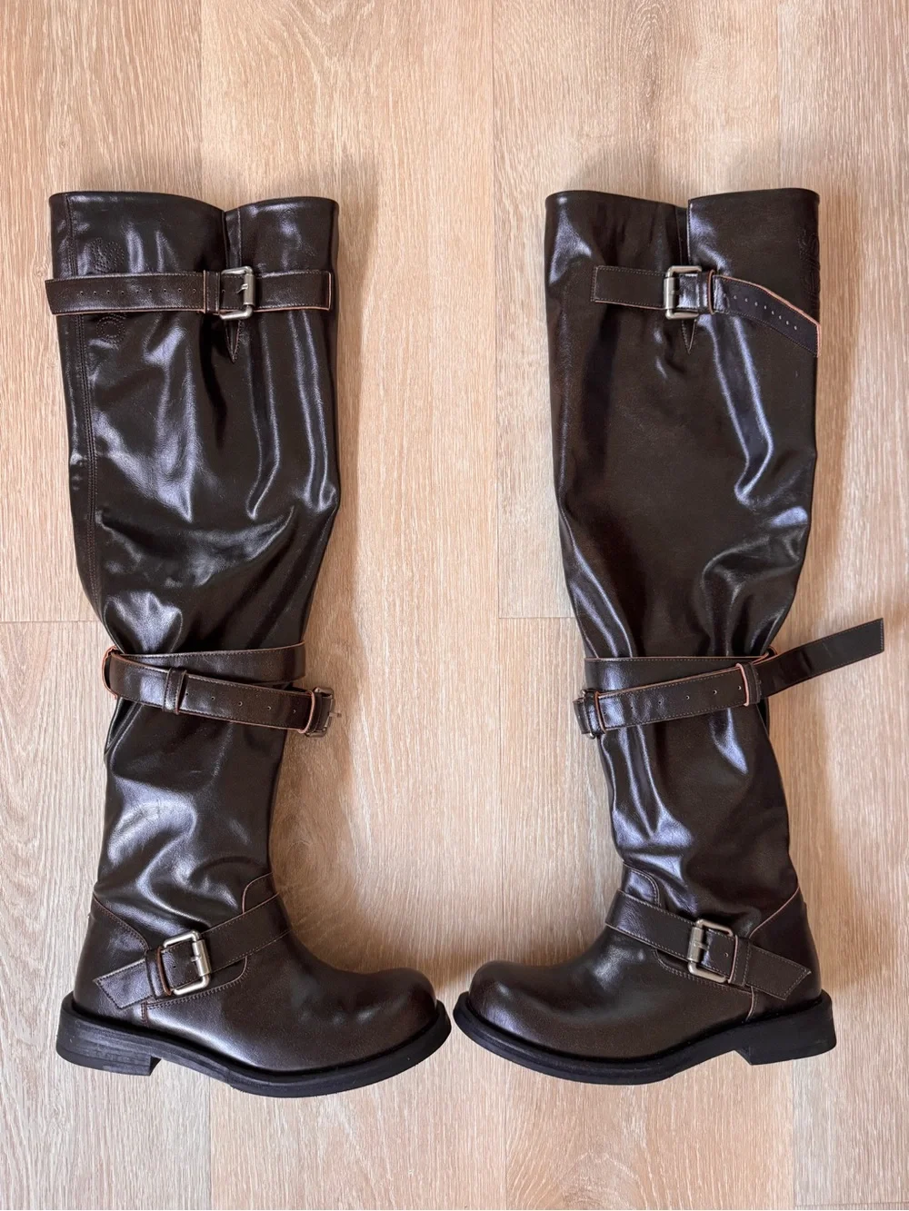 Over-the-Knee Riding Boots in Dark Brown