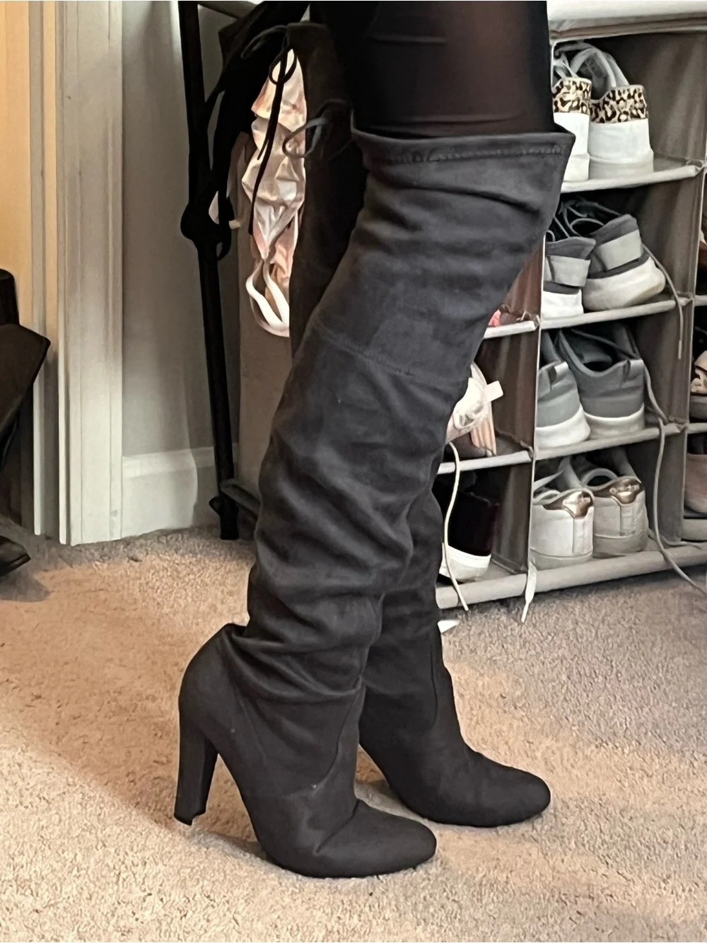 Steve Madden Black Over-the-Knee Suede Boots