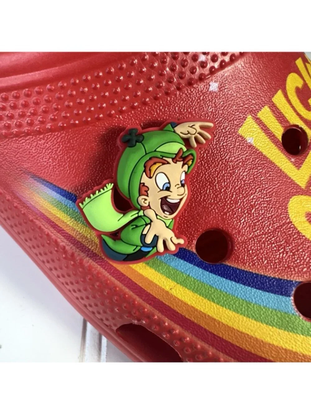 Crocs Lucky Charms Collab Limited Edition Red Mens 10 Womens 12 Slip On Shoes