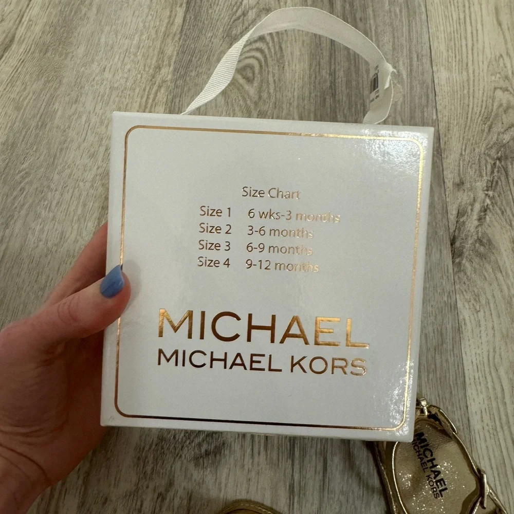 Michael Kors baby pennie size 3 infant gold and pearl sandals