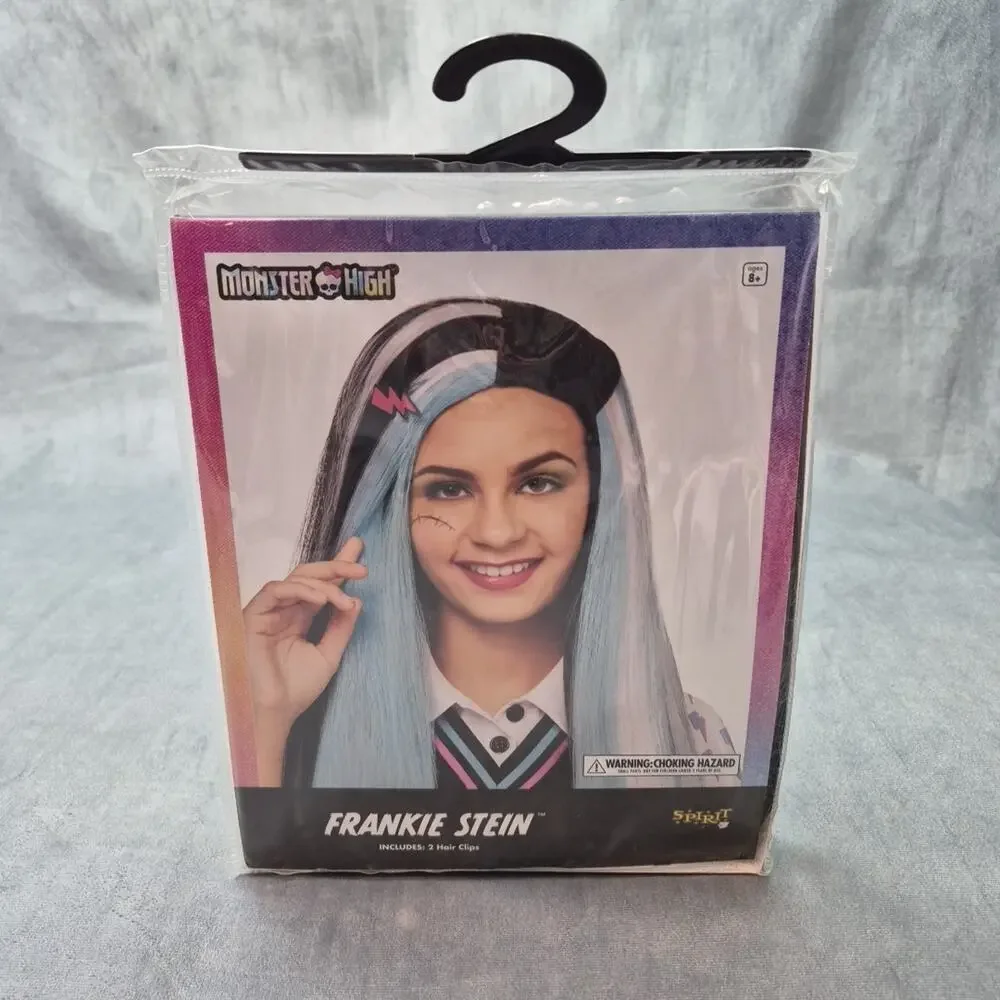 Monster High Frankie Stein Cosplay Child Wig Spirit Halloween Costume Sealed New
