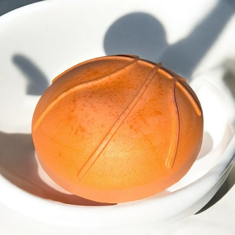Handmade round orange basketball