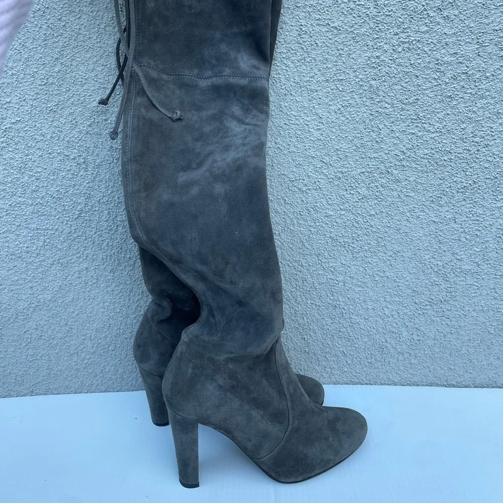 Stuart Weitzman Hiline OTK Boot In Slate Grey