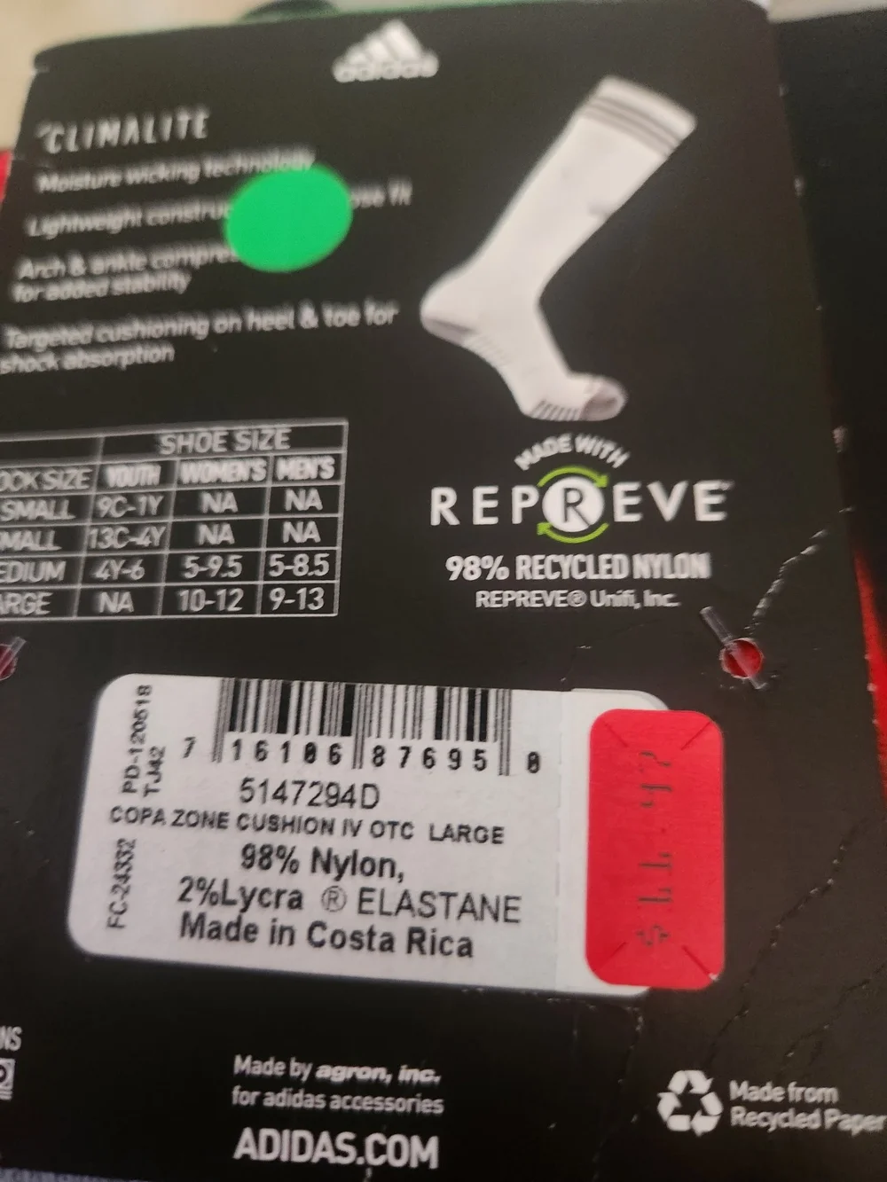 adidas tags size