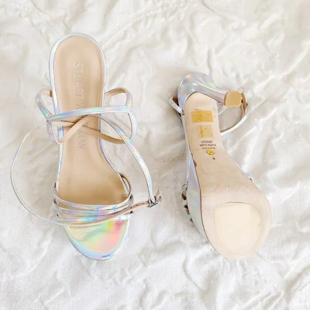 Stuart Weitzman Soiree Iridiscent Platform Sandals Size 9