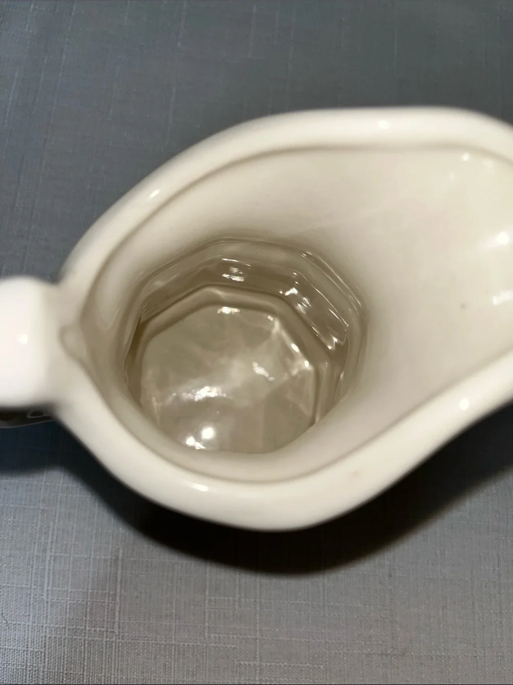 Handmade Signed Ceramic Creamer Pitcher White Pottery Vintage Farmhouse  5”