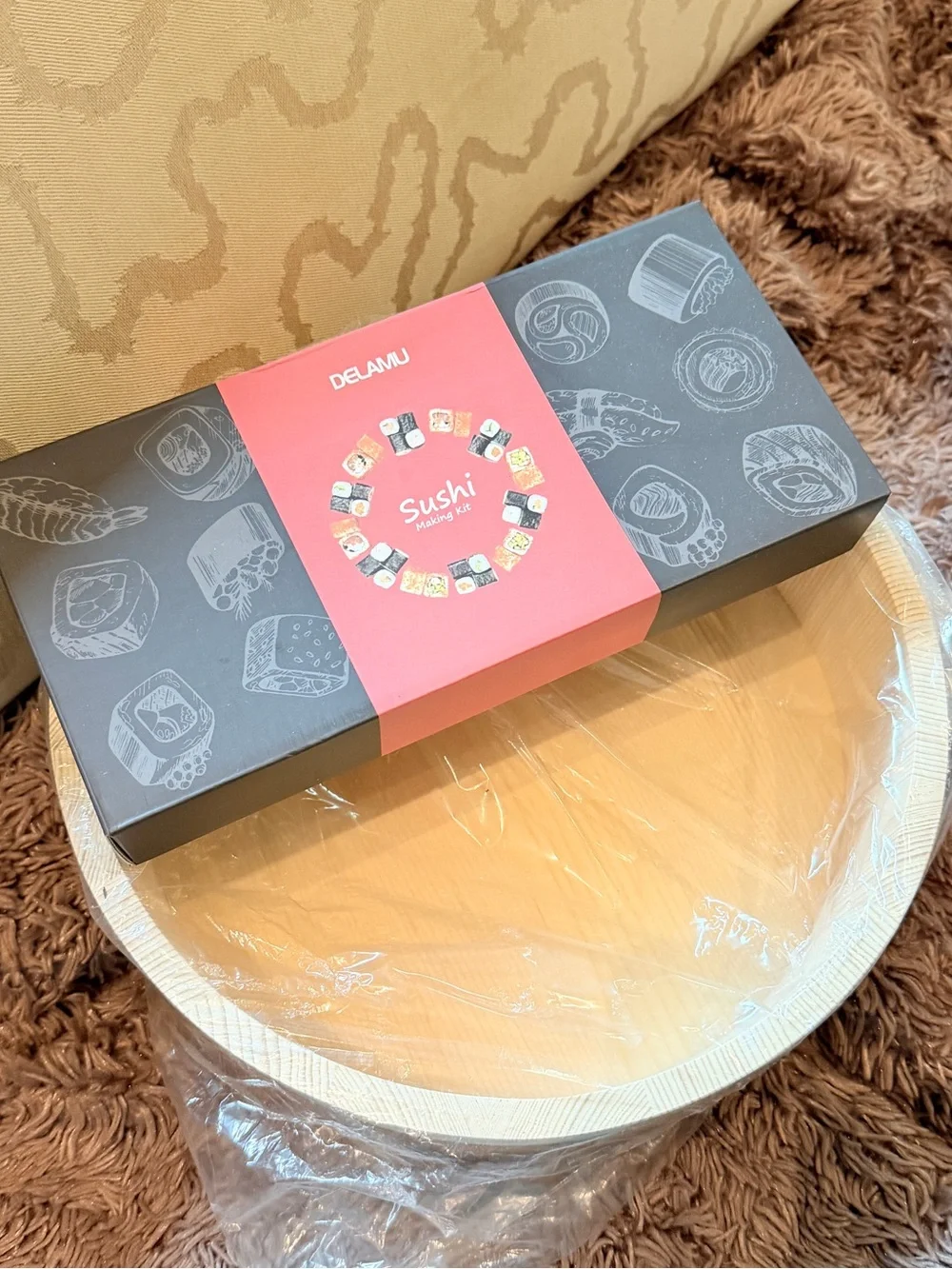 New Sushi Making Kit and wood serving bowl