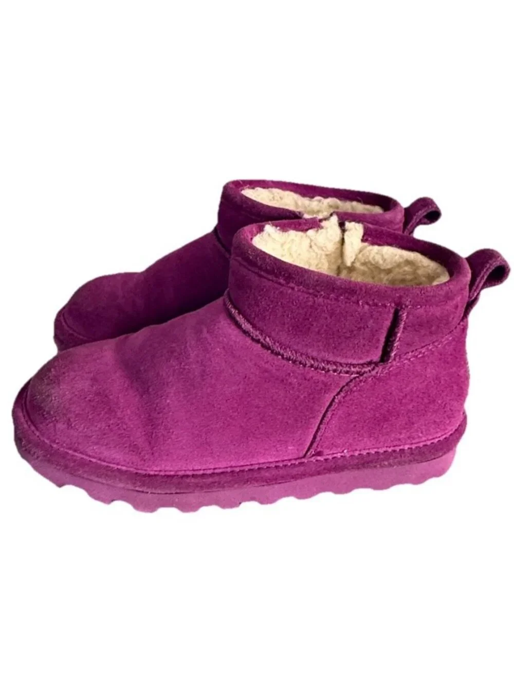 Bearpaw Shorty Youth Youths Ankle High Boots Purple Violet 2 M US Big Kid Medium