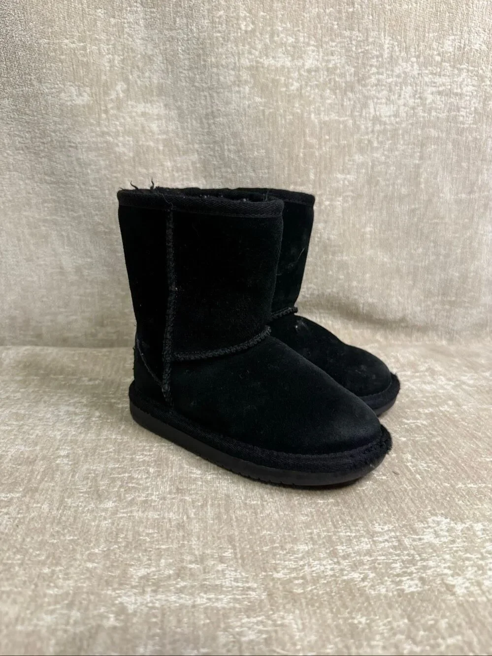 Koolaburra by UGG Kids Ankle Pull On Suede Faux Fur Snow Boot Black Size 8