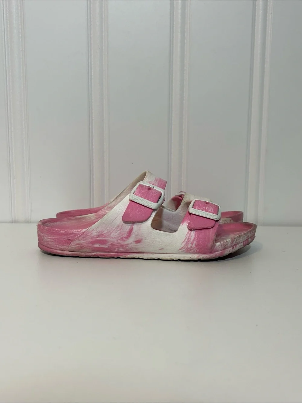 Birkenstock Arizona Eva pink white marble sandals