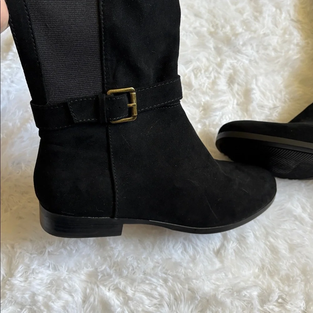 Like New Style & Co Black Kimmball Suede Boots Size 5M