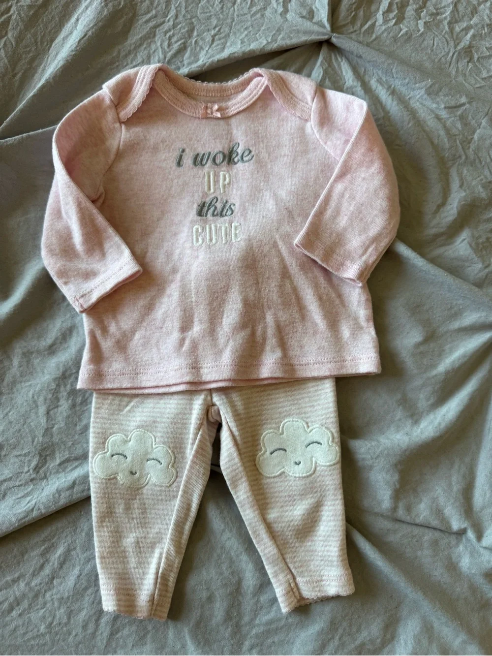 Carters Baby Pink 'I Woke Up This Cute' Pajama Set