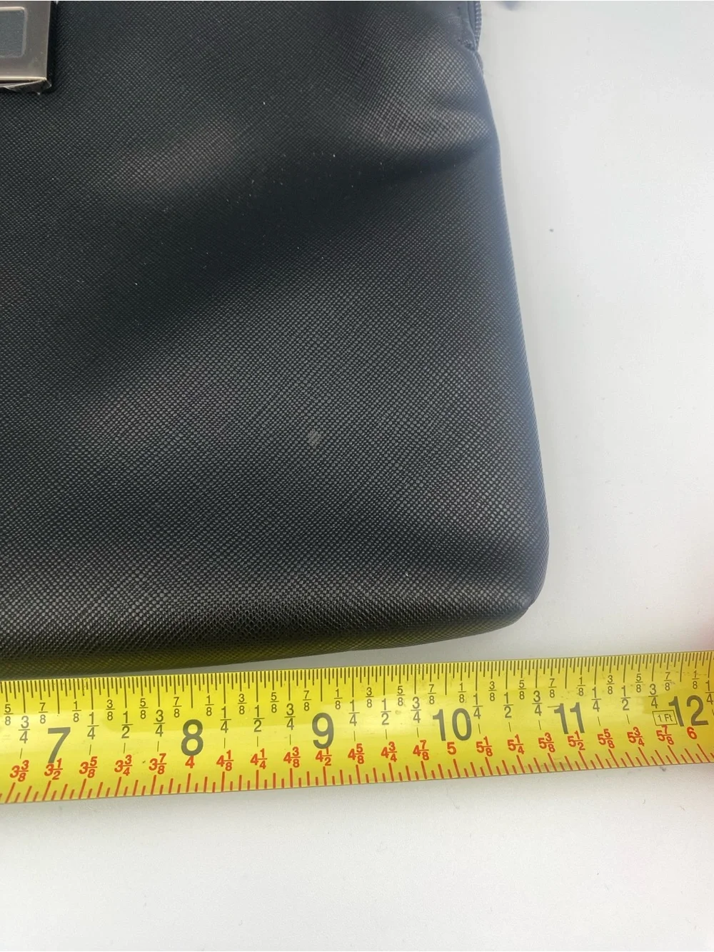 Bulgari Black Textured Cosmetic Pouch with Metal Plate