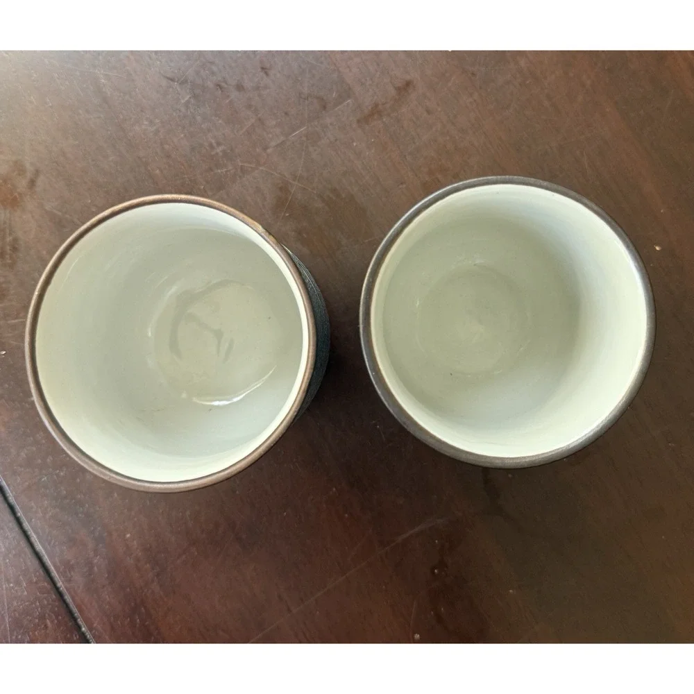 Two (2) Tea Cups Yunomi Plum Blossom 4