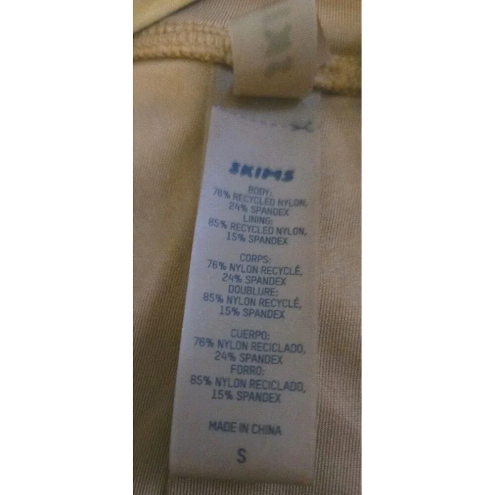SKIMS Mock  Neck Zip Up Cycle Swimsuit  Almond Size Small
