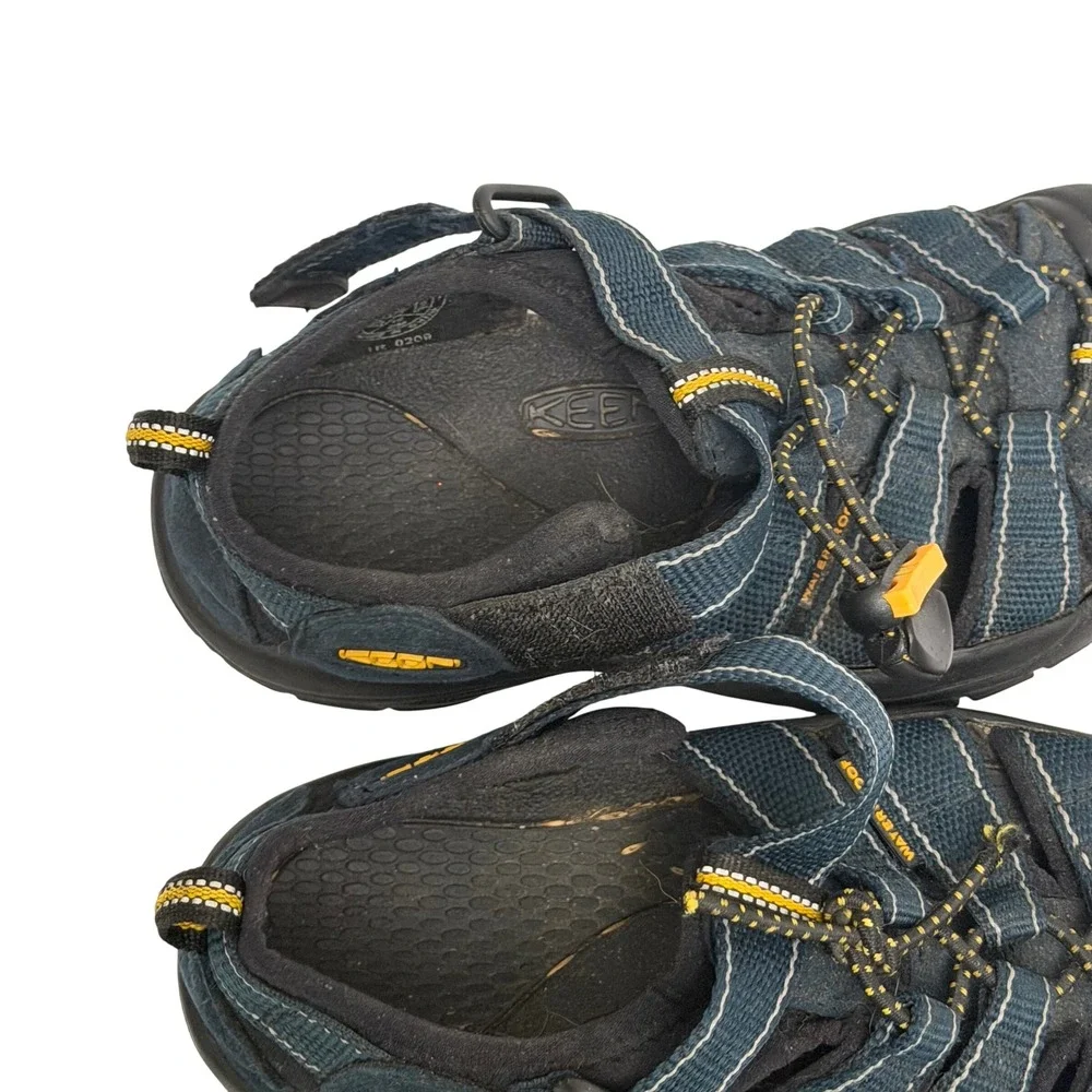 Keen Newport H2 Kids Sport Sandals Navy Blue Yellow Waterproof Size 1 US 13 UK