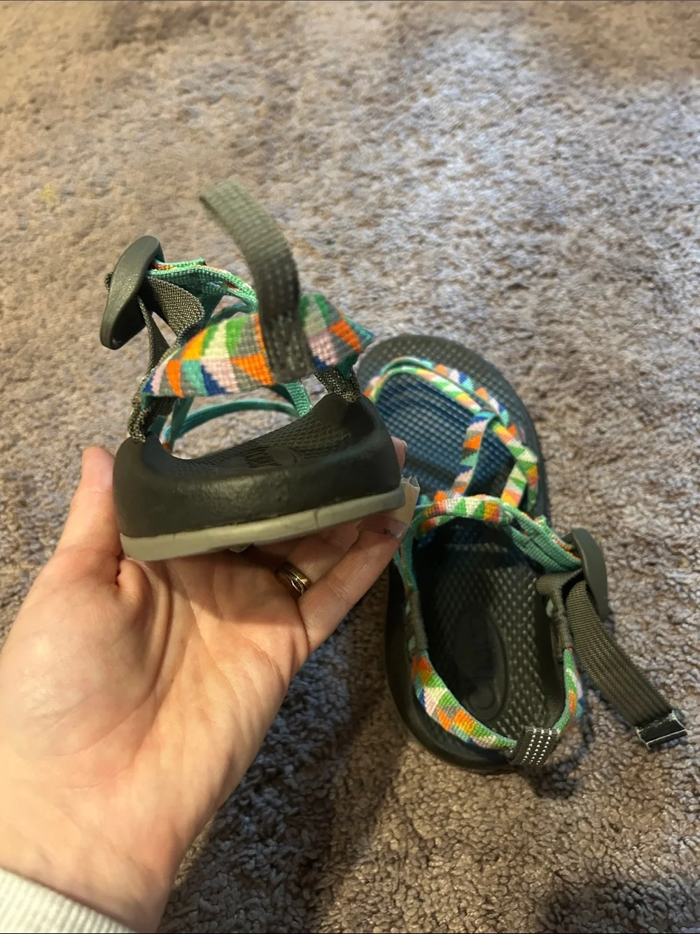 Chaco Camper Turquoise Multicolor Youth Sandal Strap Shoes J180234 Unisex Size 3