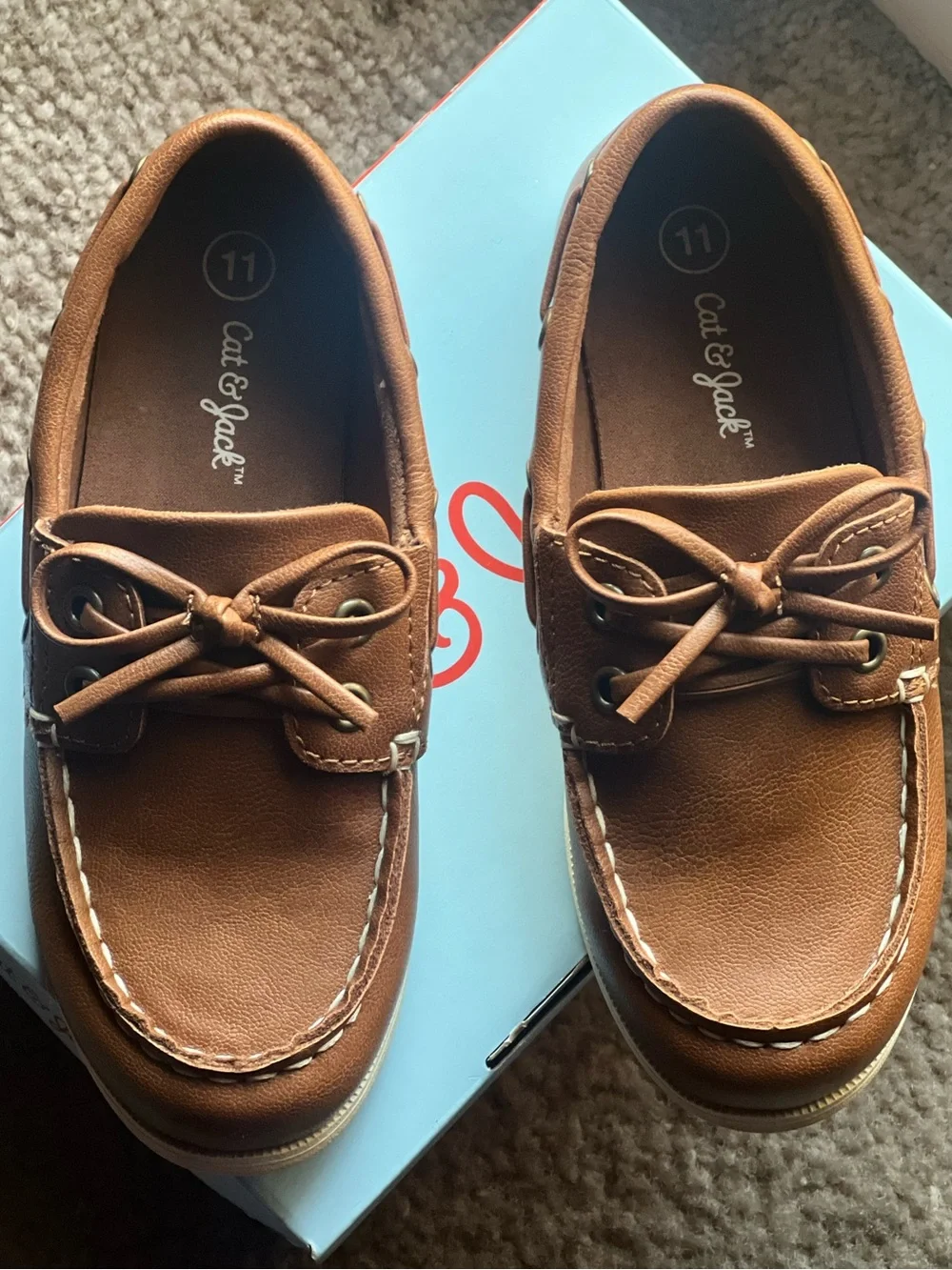 Toddler Boys Casual Cognac/Brown Shoes Size 11