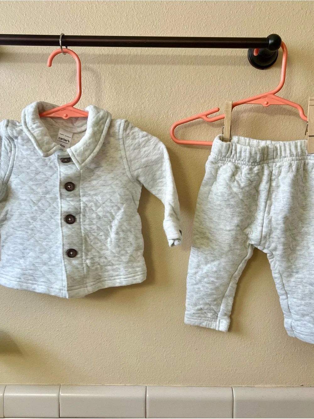 Carter’s Gray Quilted Baby Jacket & Pants Set