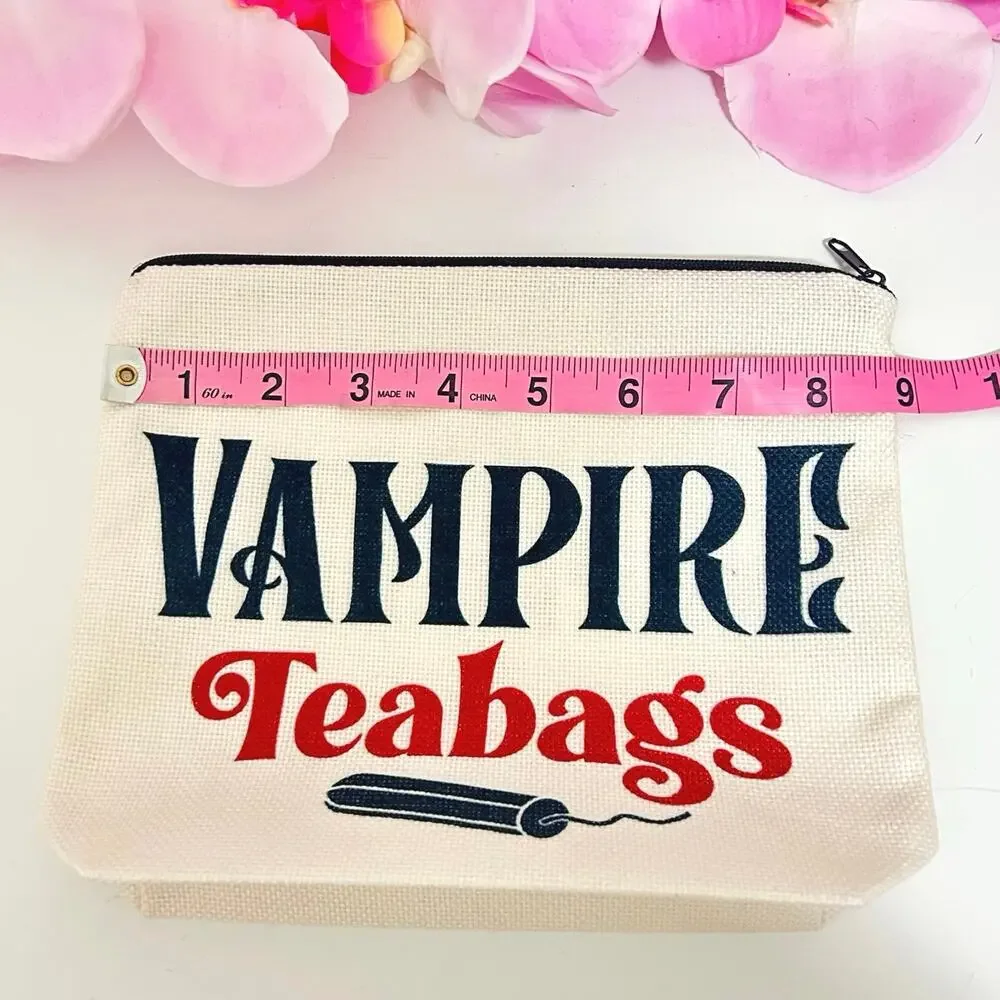 Vampire Teabags Cosmetic Bag Large Capacity Makeup Pouch