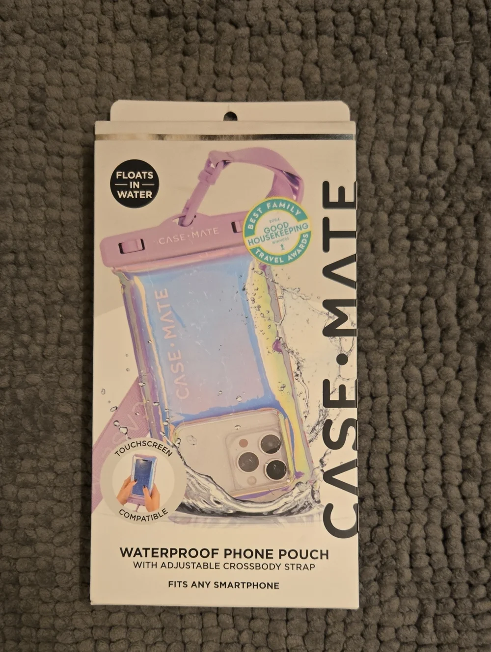 NWB Case-mate Iridescent Purple Waterproof Phone Pouch with Adjustable Strap