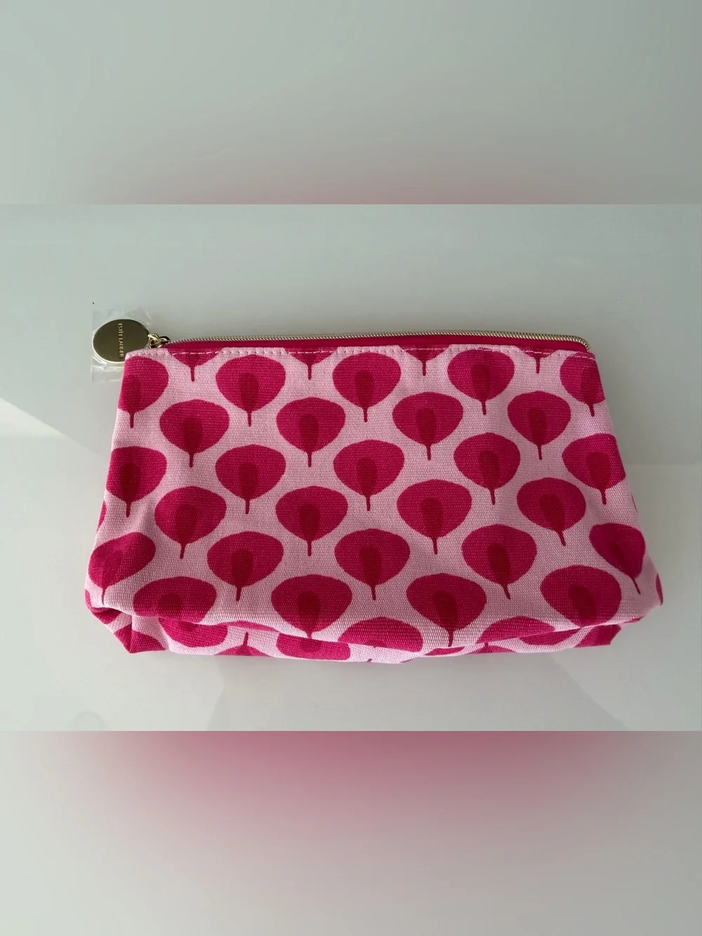 Estee Lauder New Pink and Hot Pink Patterned Cosmetic Pouch