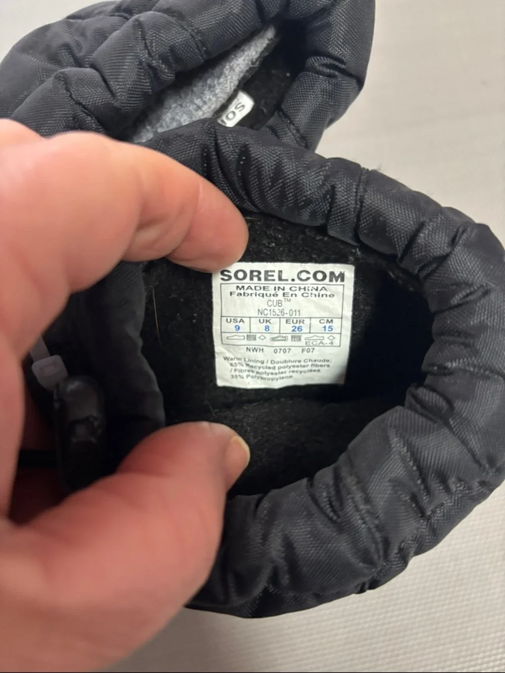 Sorel Black Insulated Snow Booties with Toggle