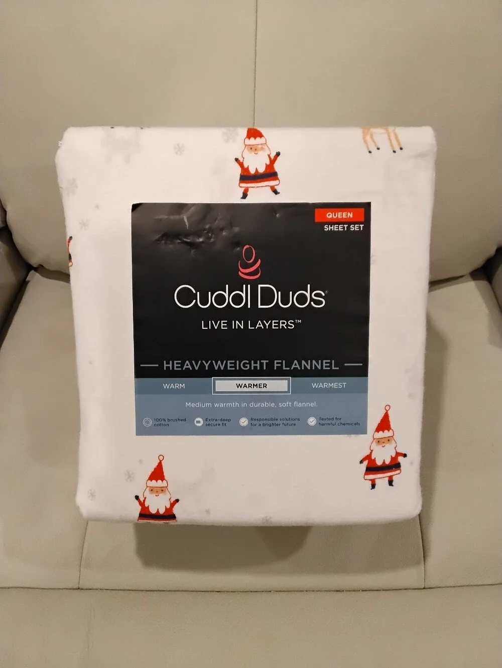 NWT 100% Cotton Santa & Reindeer Flannel Sheet Set Firm Price- No Bundling*