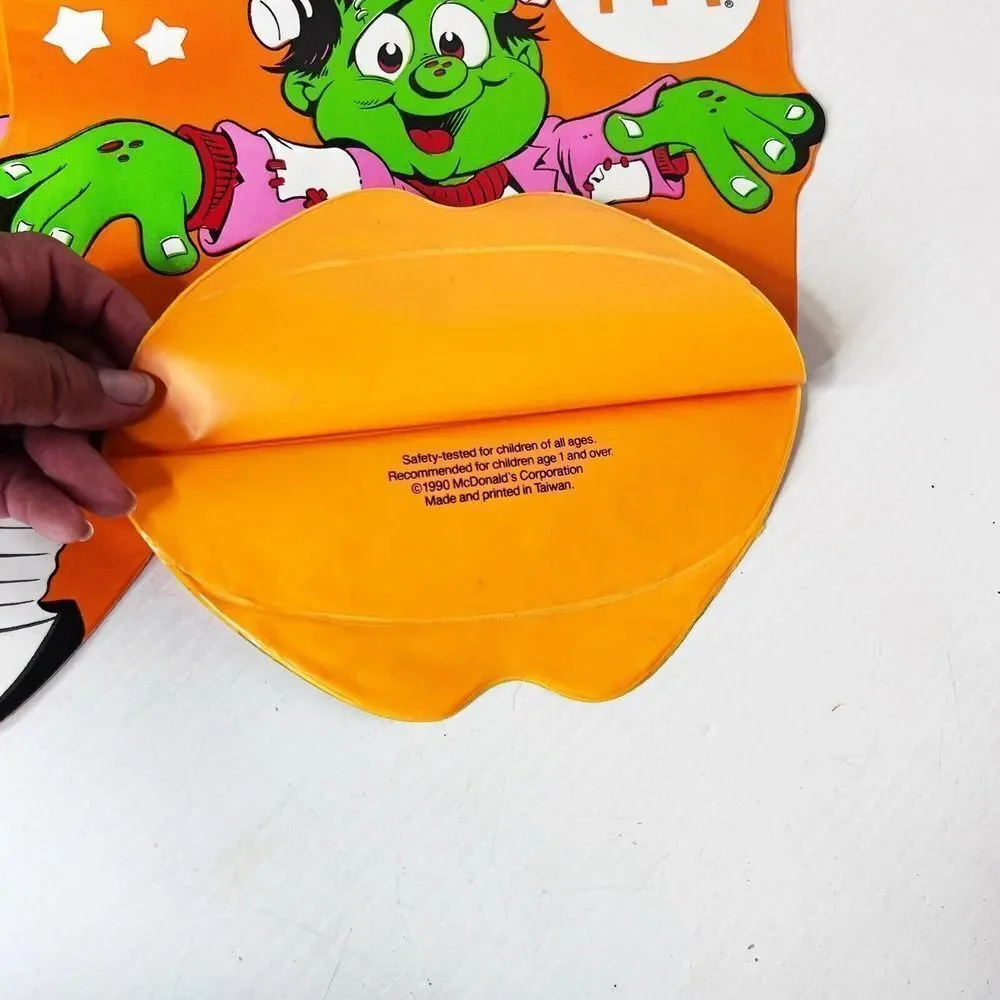 3Vintage 1990 McDonalds Halloween Vinyl Trick-or-Treat Happy Meal Bag 3 pack NOS