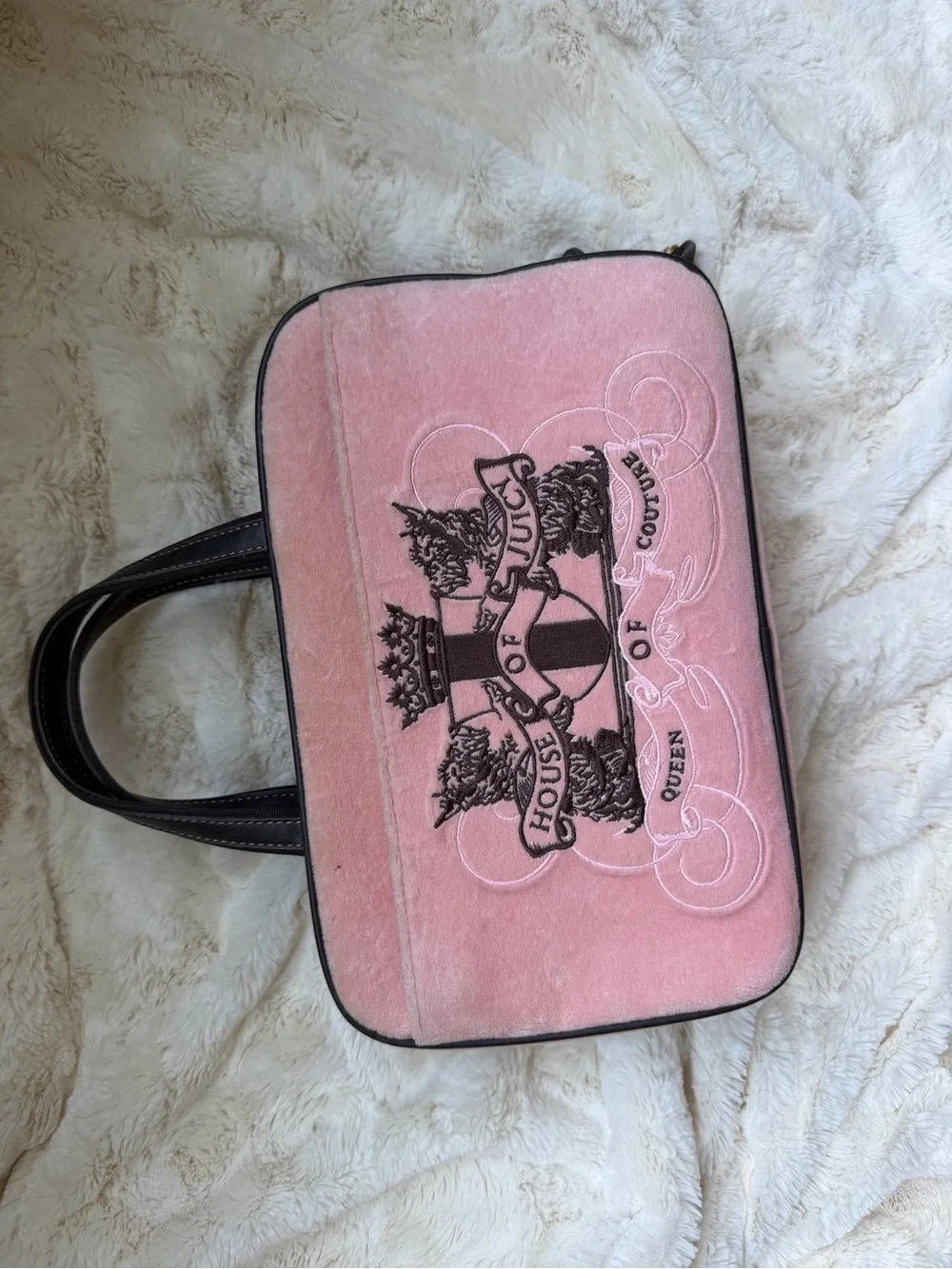 Juicy Couture Pink Terry Logo Makeup Case