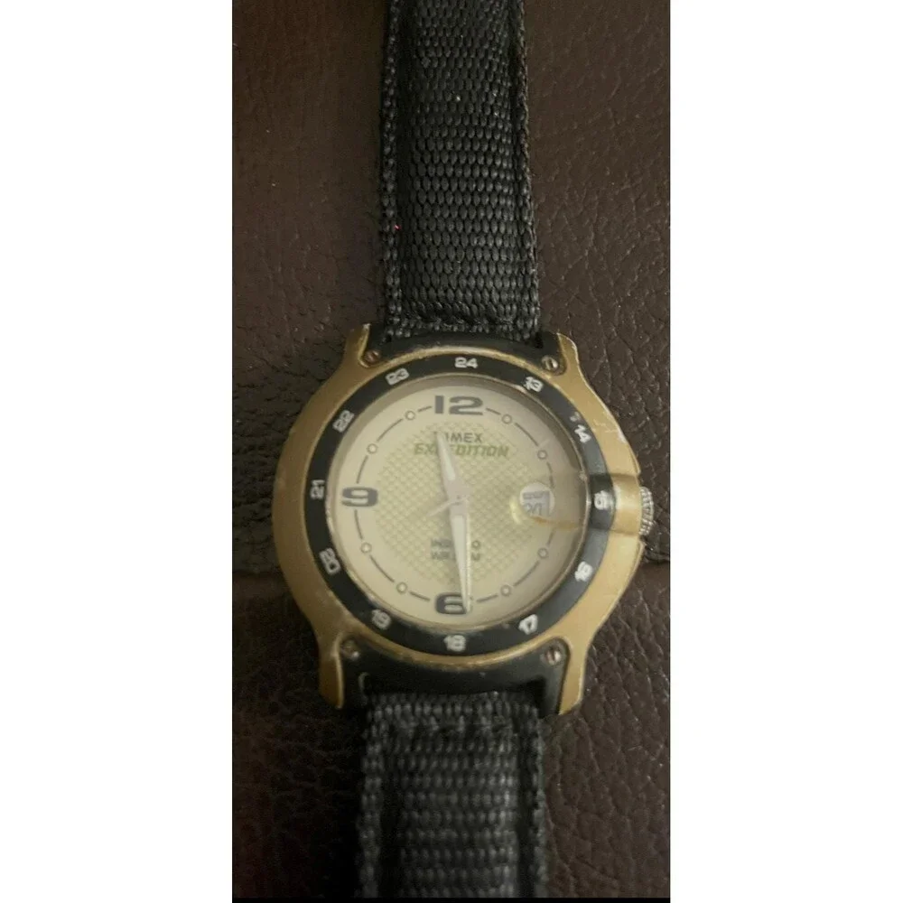 Timex Expedition T47992 Aluminum Trail Indiglo Date Mens Watch WR50M Nylon Strap