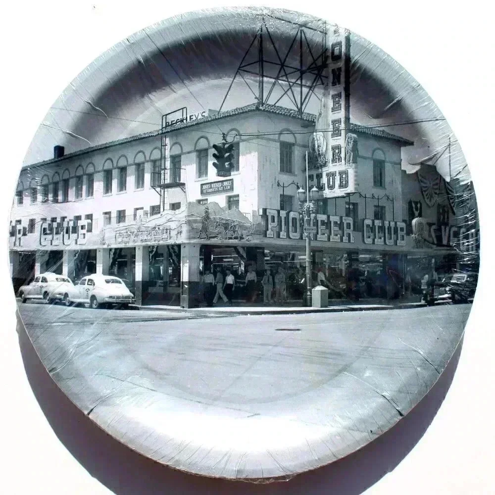 Frontier Hotel & Casino Las Vegas 1950s Street Sign - 8 Pack  Party Paper Plate