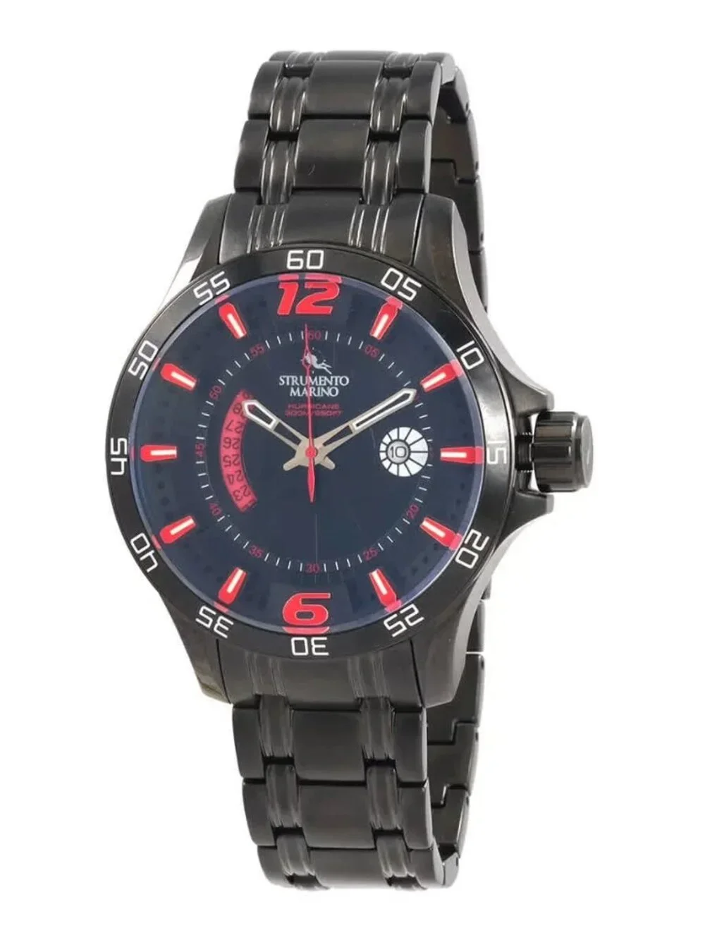 Strumento Marino Hurricane Men’s Diver Watch 300M Black Red - New