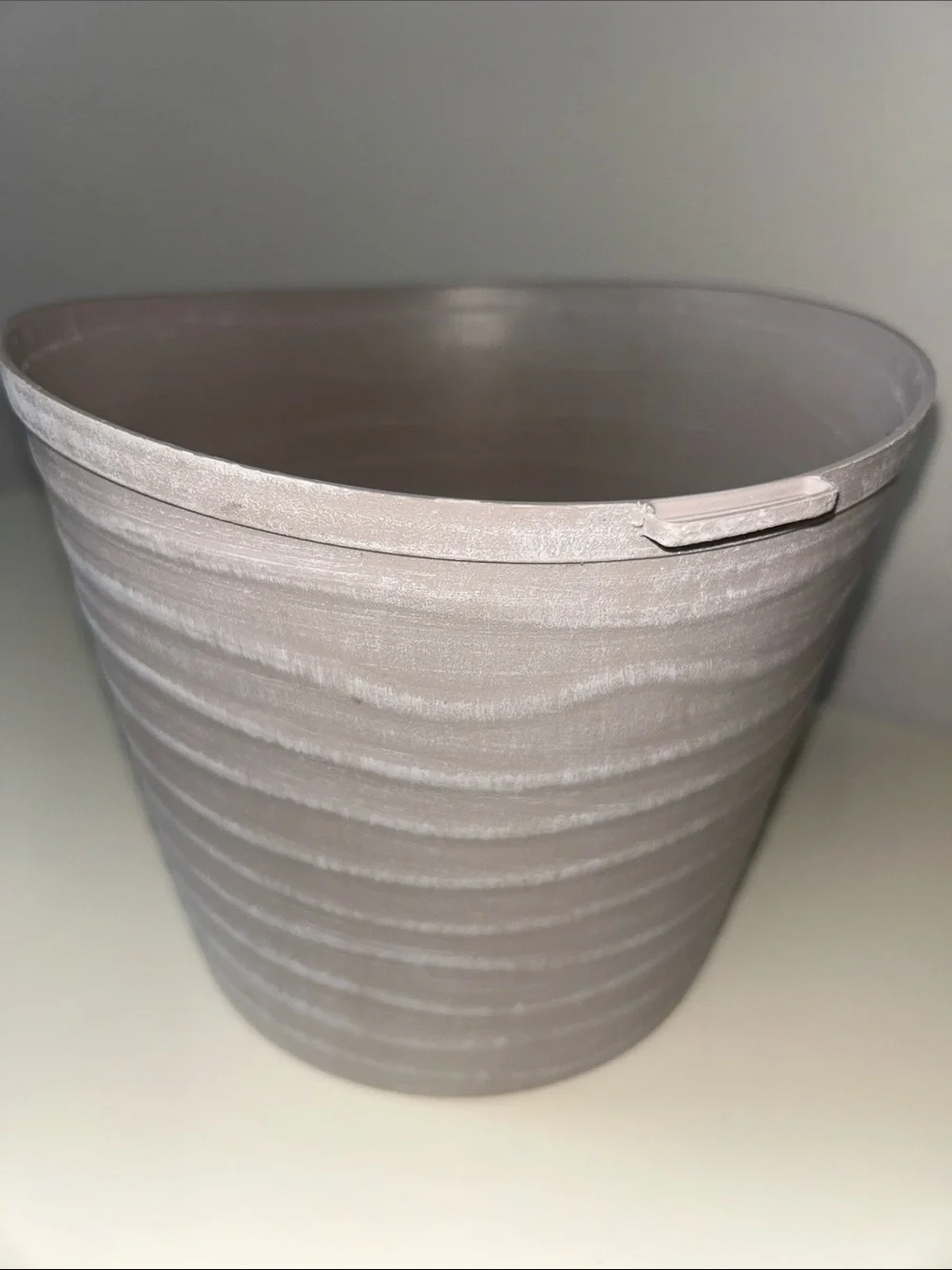 Home Accents Neutral Taupe Round Decorative Planter