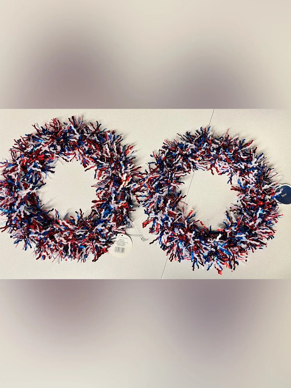 4th of July Tinsel Wreaths - Set of 2