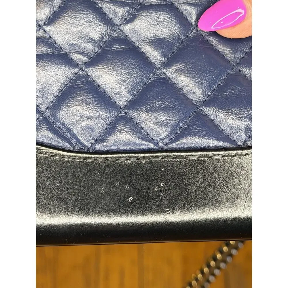 Chanel Gabrielle Womens Small Crossbody Blue Leather