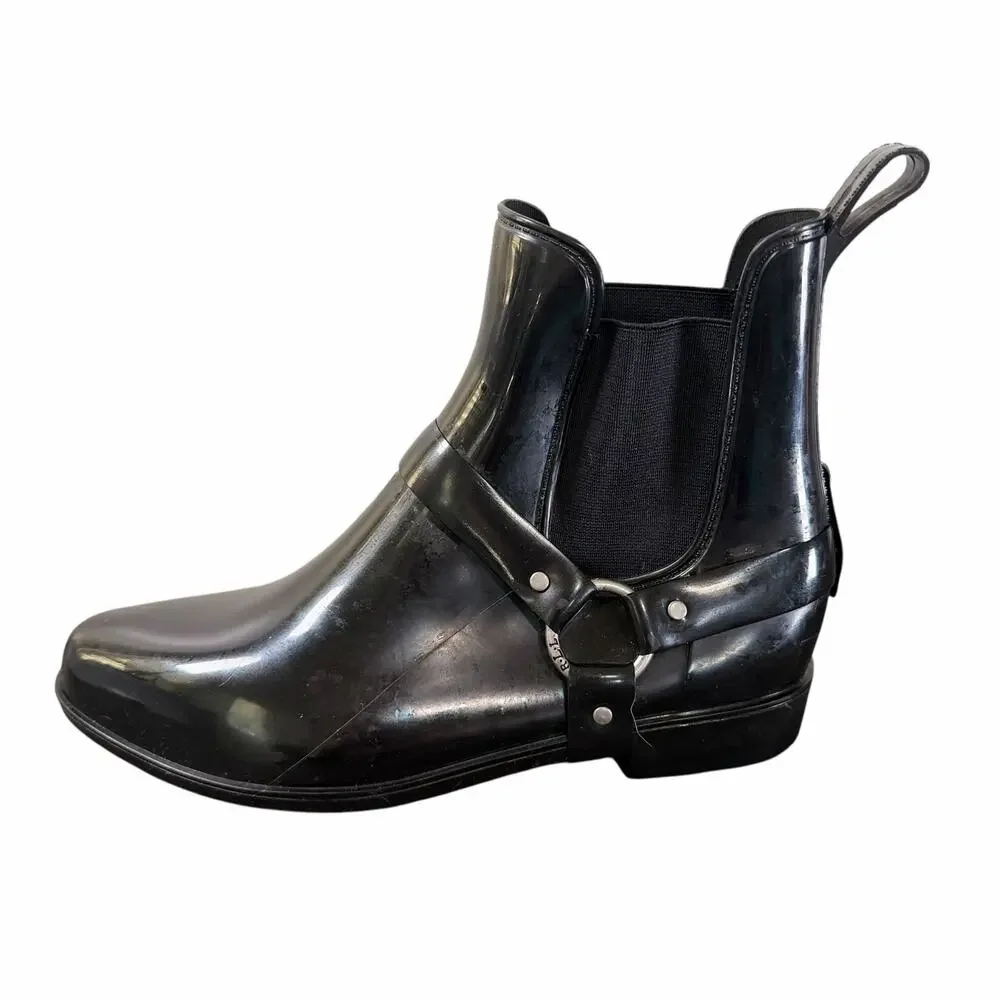 LAUREN RALPH LAUREN Tricia-Bo-Rai Wellies Rain Boots Black Outdoor Size 9B