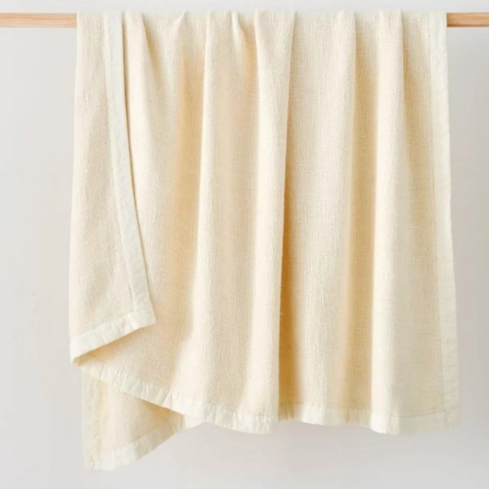 ❤️BUY 2 GET 1 FREE  Viscose Linen Throw, Alabaster, Retail $129