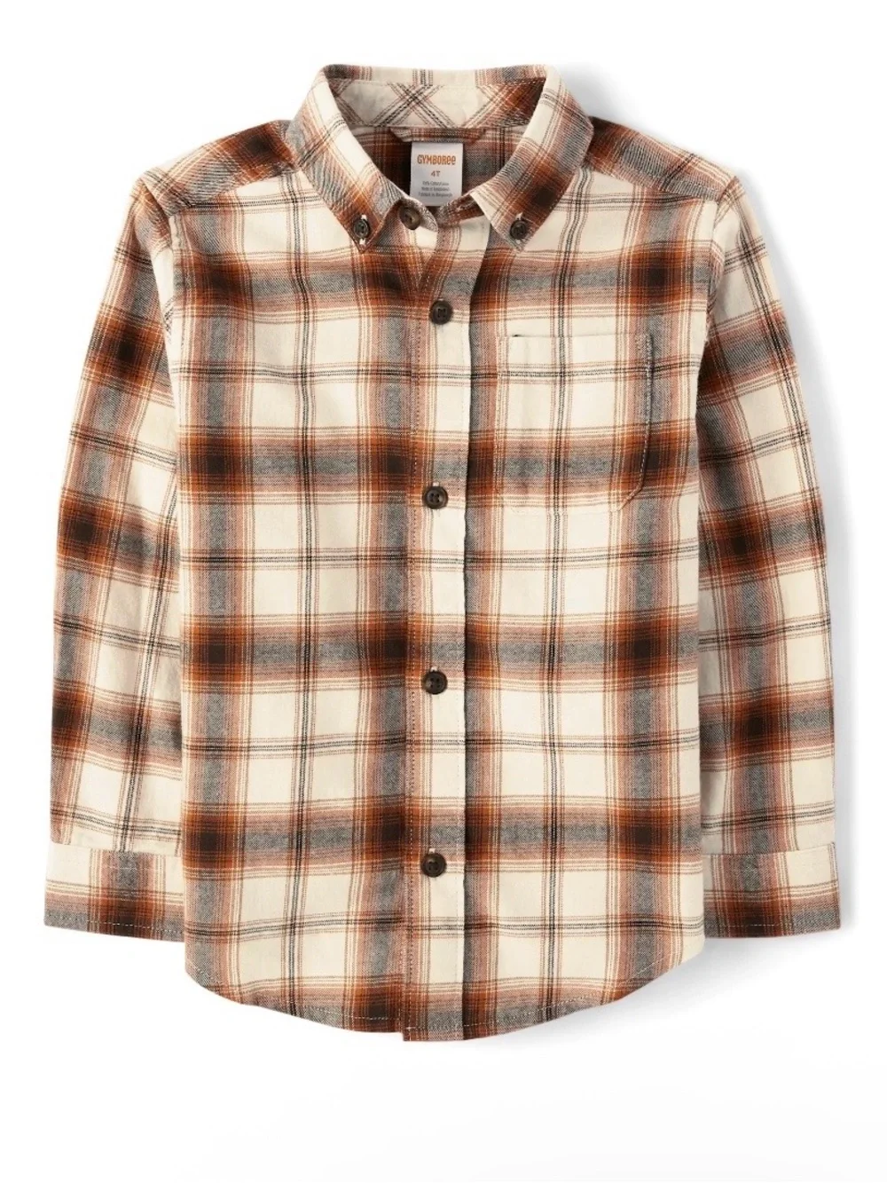 Gymboree Boys ‘Autumn Adventures’ Plaid Button Down Flannel Shirt Size 7