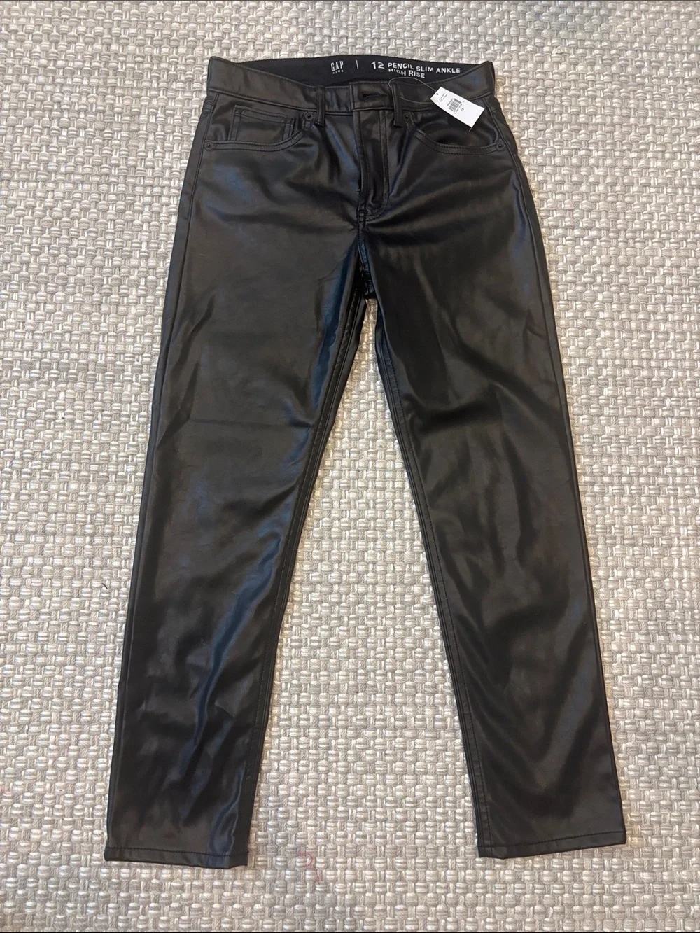 GAP Black Faux Leather Kids Pants