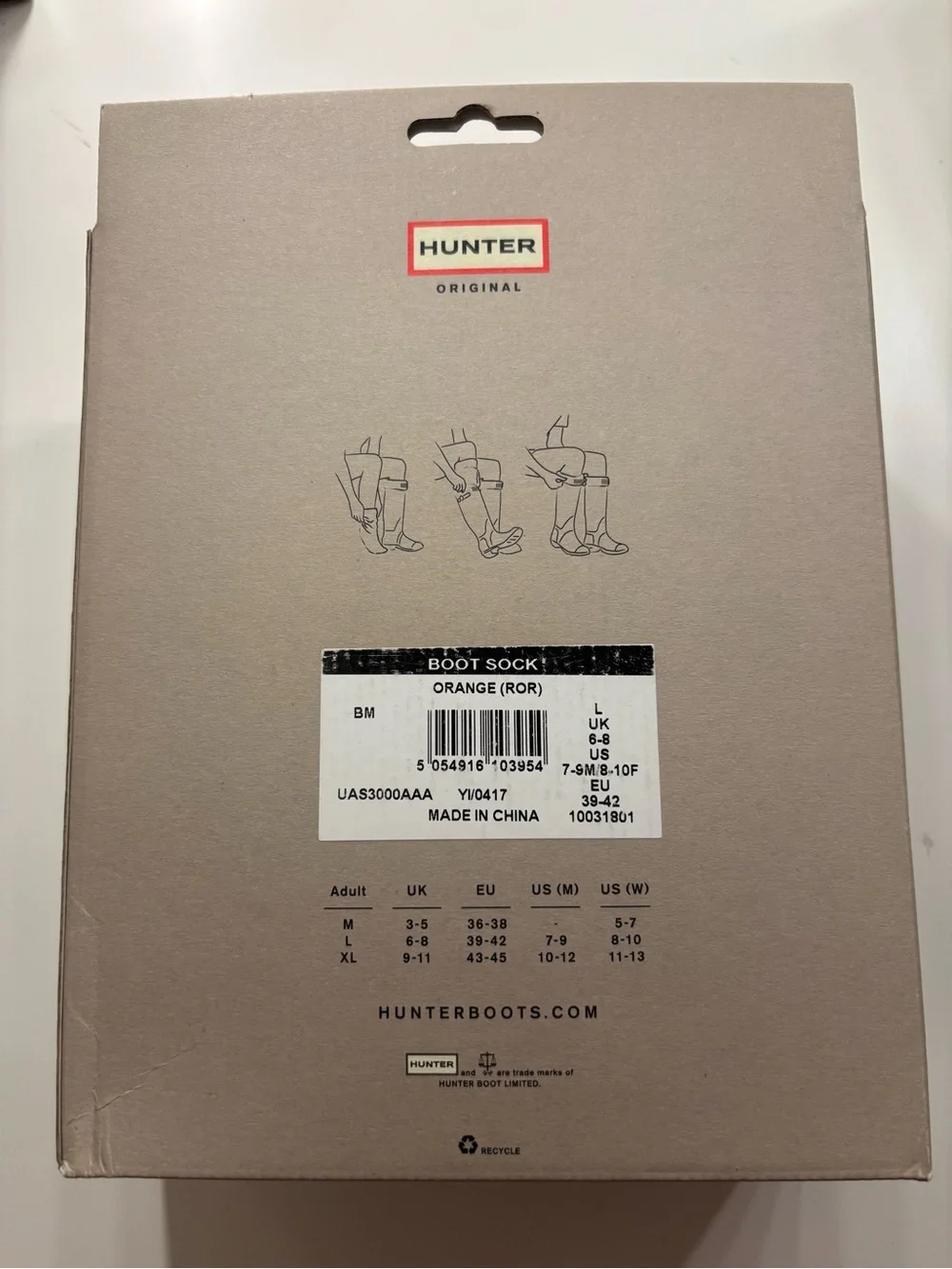 Hunter never worn