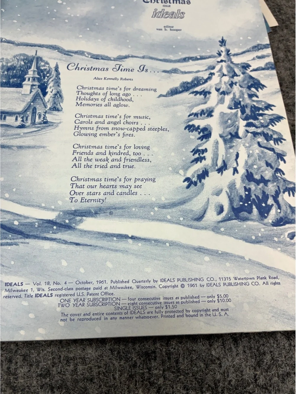 Vintage October 1961 Christmas Ideals Magazine with Holiday Ephemera Assortment