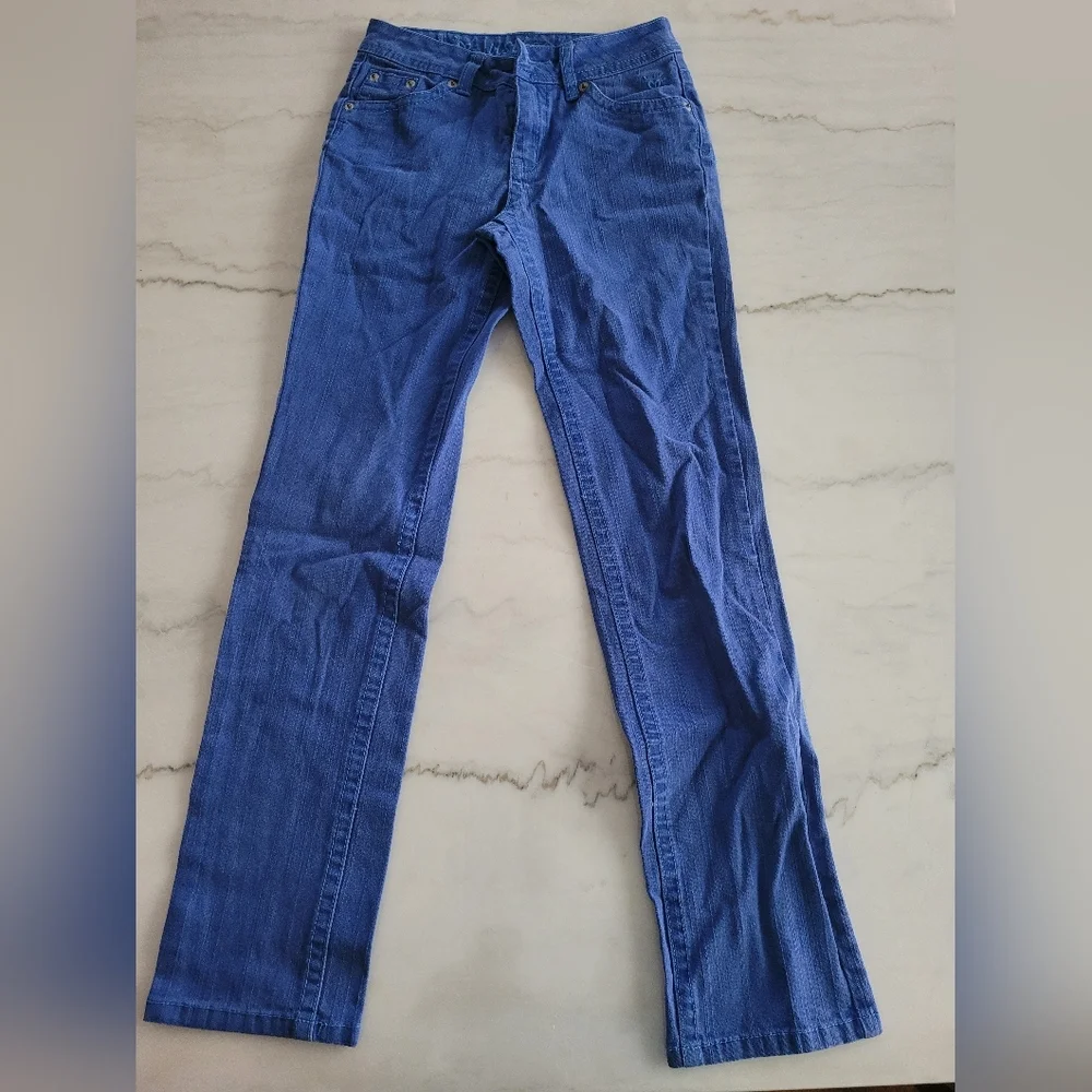 Justice NWOT Premium Stretchy Straight Leg Blue Denim Jeans Size 12 Slim Girls